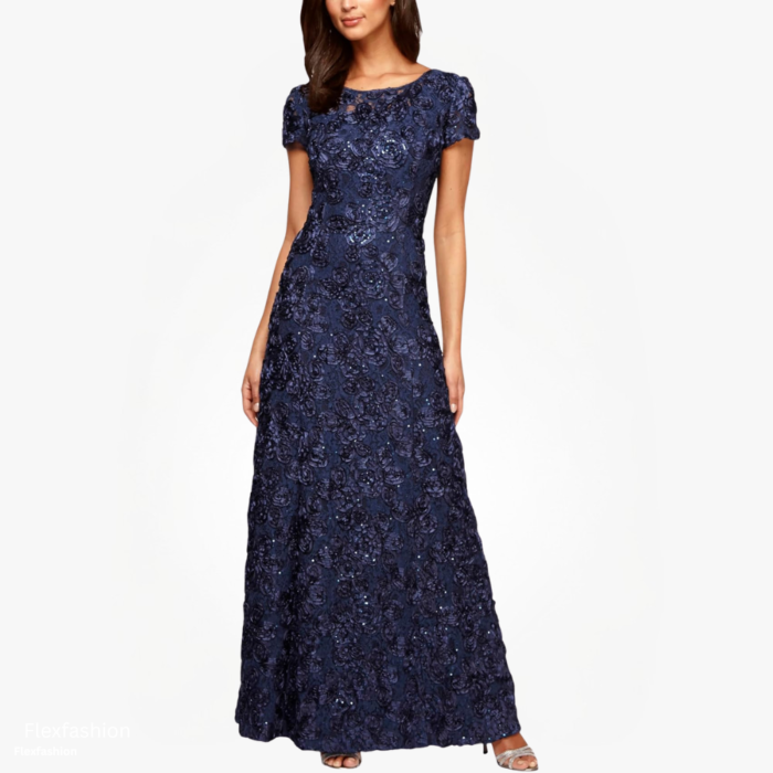 Women's Rosette Mother of The Bride Dress