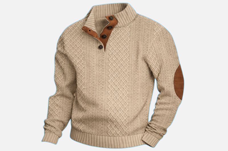 Collar Quarter Button Sweaters