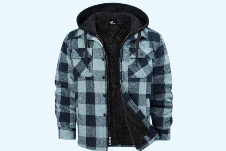 Men’s Ultimate 5-Layer Full Zip Up Hoodie – Cozy Fleece Plaid Winter Coat with Pockets