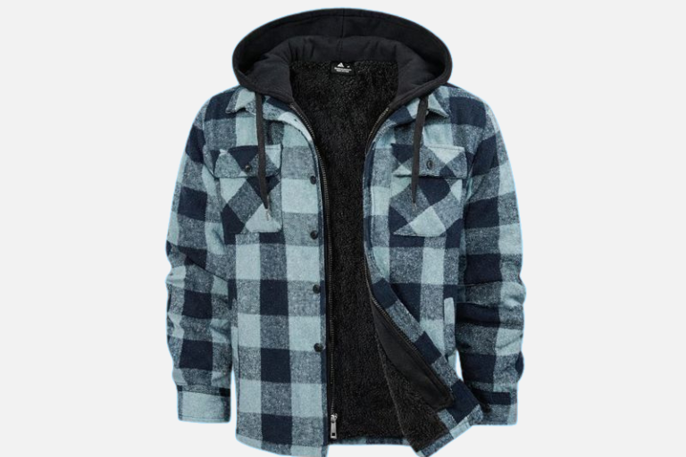 Men’s Ultimate 5-Layer Full Zip Up Hoodie – Cozy Fleece Plaid Winter Coat with Pockets