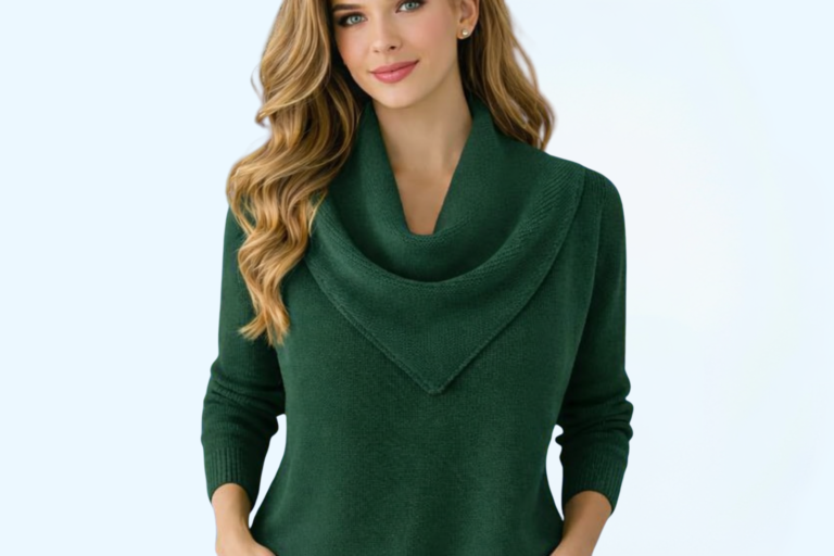 Elegant Women’s Retro Triangle Neck Sweater – 5 Soft Solid Color Chic Style