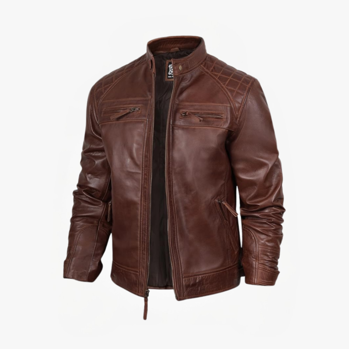 Lambskin Café Racer Leather Jacket