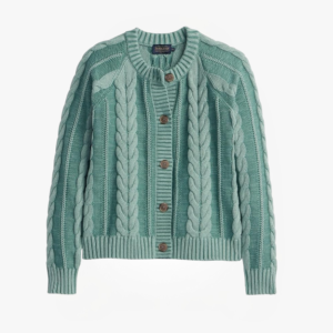 Cotton Cable Cardigan Sweater