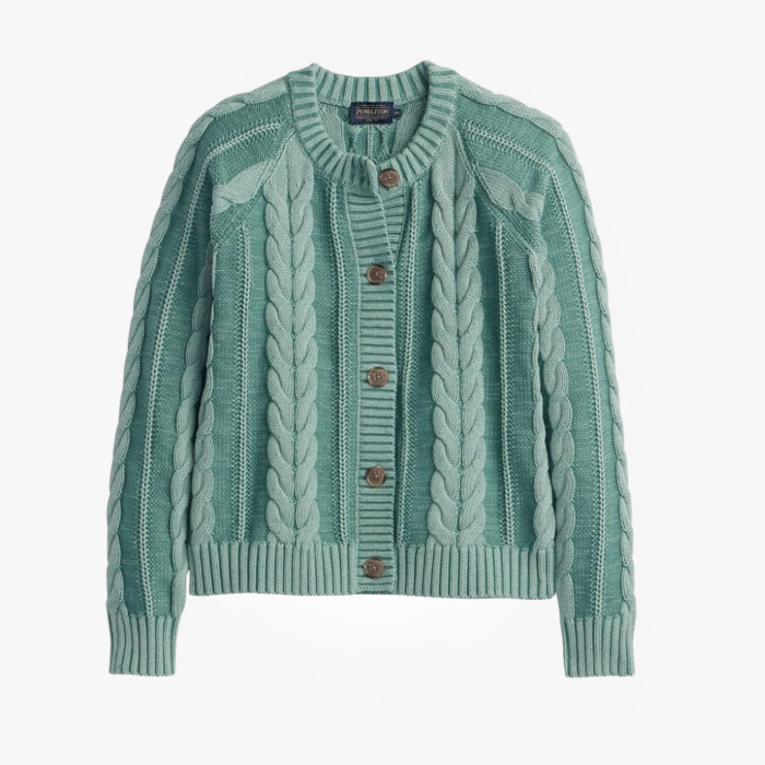 Cotton Cable Cardigan Sweater