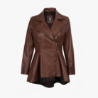 Peplum Lambskin Leather Jacket