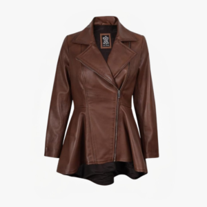 Peplum Lambskin Leather Jacket