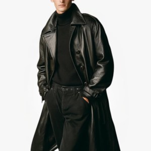 Men’s Long Leather Trench Coat