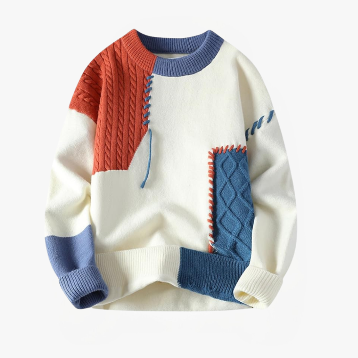 Colorblock Cable Knit Premium
