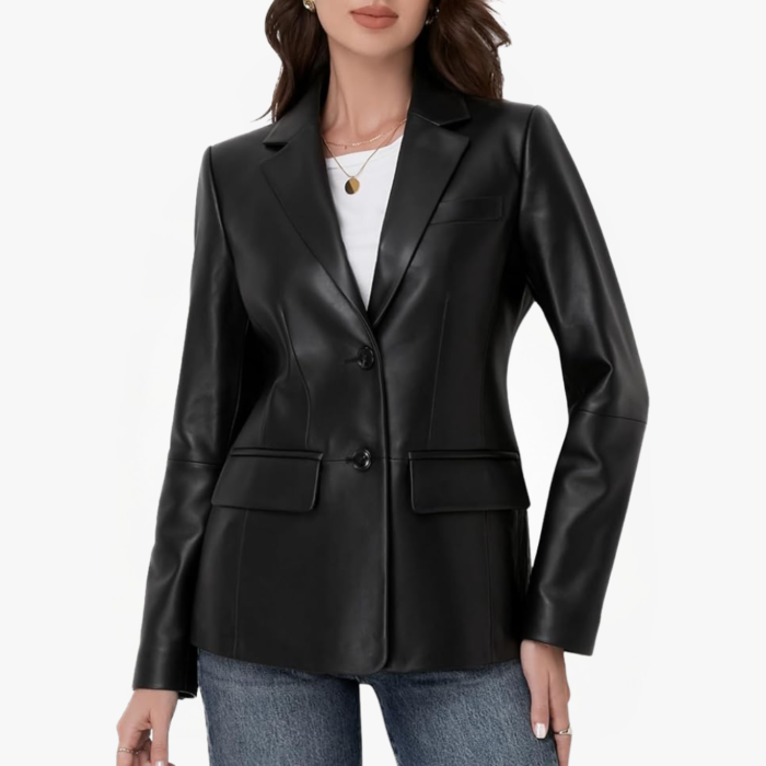 Women’s Lambskin Leather Blazer Stylish