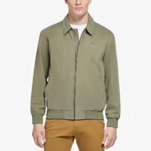 Men’s Microtwill Golf Bomber Jacket – Lightweight Casual Zip-Up Jacket