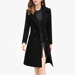 Women Elegant Wool Blend Overcoat