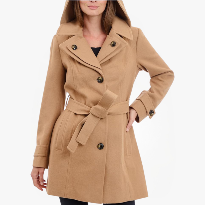 Women Double Lapel Wool Coat