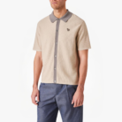 Mens Zebra Knit Polo Shirt