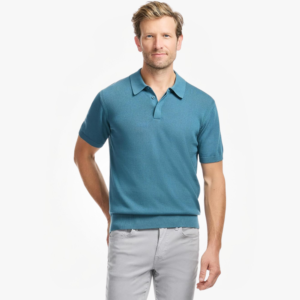 Men’s Rib Knit Sweater Polo