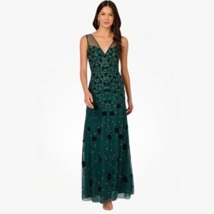 Women’s Beaded Mesh Illusion Dress