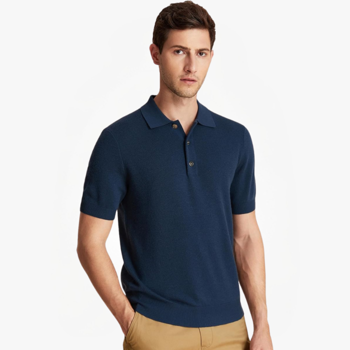 Men’s Cashmere Jacquard Polo Shirt